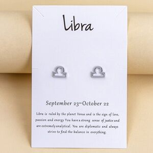 *JULANE* Silver Libra Fashion Horoscope Earrings